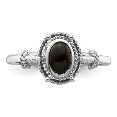 Sterling Silver Onyx Oval Ring – view 6