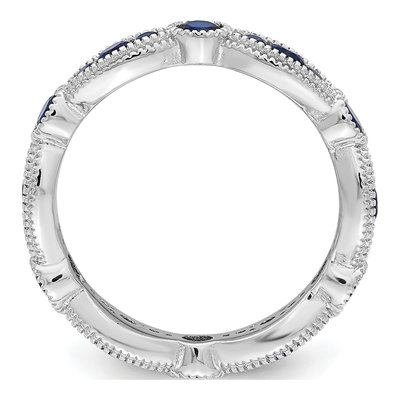 Sterling Silver 4.29mm Cr Blue Spinel Eternity Band – view 3