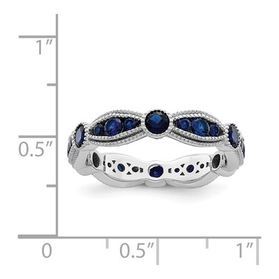 Sterling Silver 4.29mm Cr Blue Spinel Eternity Band – view 5