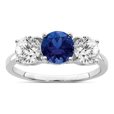 Sterling Silver CZ 3-Stone Ring