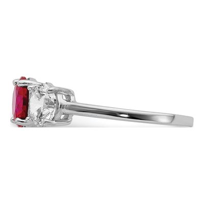 Sterling Silver CZ Corundum 3-Stone Ring – view 4