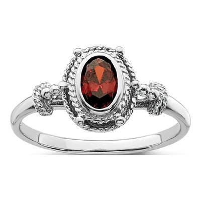 Sterling Silver CZ Oval Ring