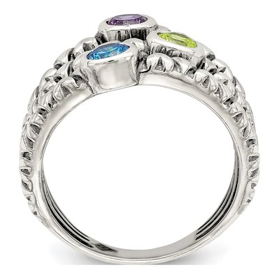 Sterling Silver CZ Oxidized Ring – view 3