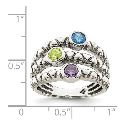 Sterling Silver CZ Oxidized Ring – view 5