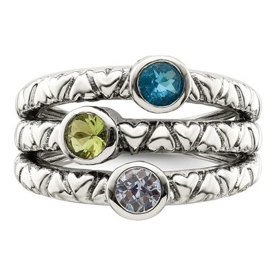 Sterling Silver CZ Oxidized Ring – view 6