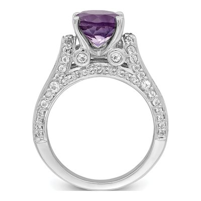 Sterling Silver Amethyst & White Topaz Ring – view 3