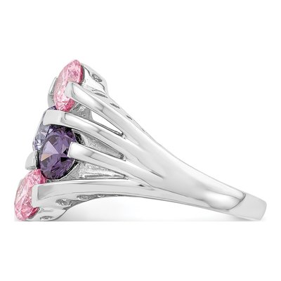 Sterling Silver CZ 4-Bar Ring – view 4