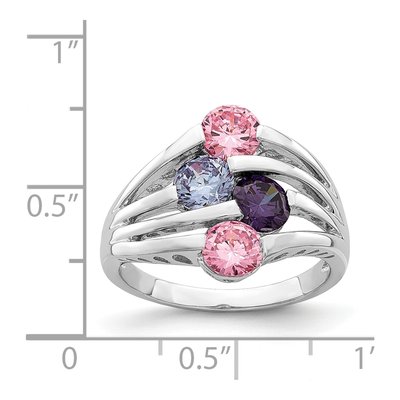 Sterling Silver CZ 4-Bar Ring – view 6