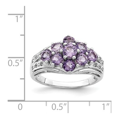 Sterling Silver Amethyst & White Topaz Fancy Ring – view 6