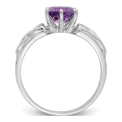 Sterling Silver Amethyst Celtic Trinity Ring – view 3