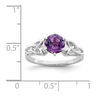 Sterling Silver Amethyst Celtic Trinity Ring – view 6