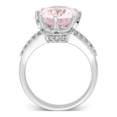 Sterling Silver CZ Oval Ring – view 3