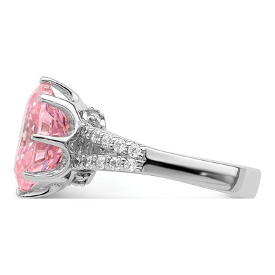 Sterling Silver CZ Oval Ring – view 4