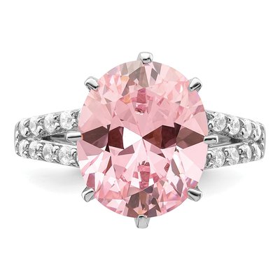Sterling Silver CZ Oval Ring – view 6