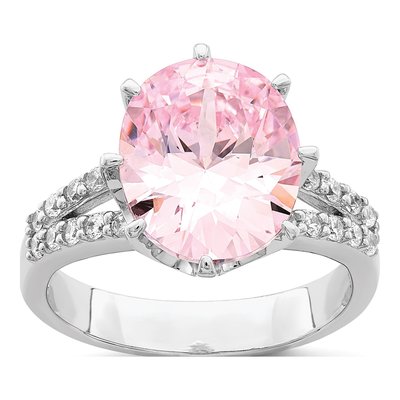 Sterling Silver CZ Oval Ring