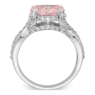 Sterling Silver CZ Oval Ring – view 3