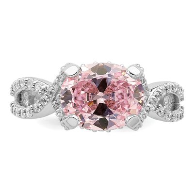 Sterling Silver CZ Oval Ring – view 5
