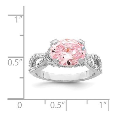 Sterling Silver CZ Oval Ring – view 6