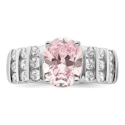 Sterling Silver CZ Oval Ring – view 5
