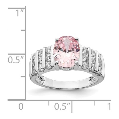 Sterling Silver CZ Oval Ring – view 6