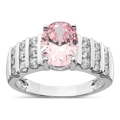 Sterling Silver CZ Oval Ring