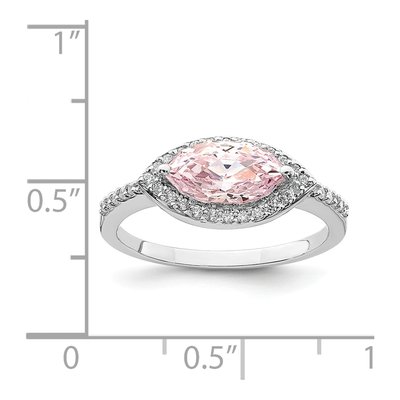 Sterling Silver CZ Marquise Ring – view 6