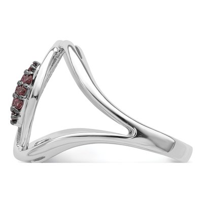 Sterling Silver Rhodolite Garnet Rhod-Plat Ring – view 4