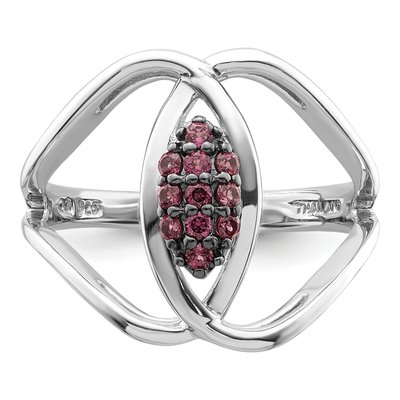 Sterling Silver Rhodolite Garnet Rhod-Plat Ring – view 6