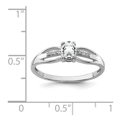 Sterling Silver White Topaz & Diamond Ring – view 4