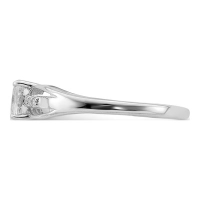 Sterling Silver White Topaz & Diamond Ring – view 5