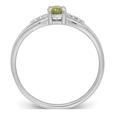 Sterling Silver Peridot & Diamond Ring – view 3