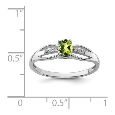 Sterling Silver Peridot & Diamond Ring – view 4