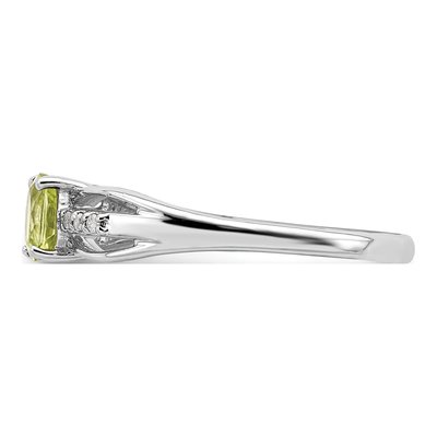 Sterling Silver Peridot & Diamond Ring – view 5