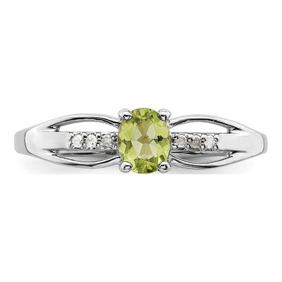 Sterling Silver Peridot & Diamond Ring – view 6