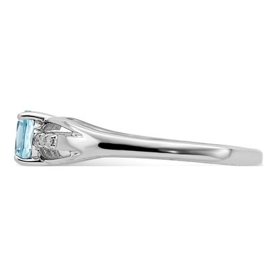 Sterling Silver Swiss Blue Topaz & Diamond Ring – view 4