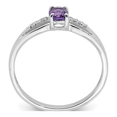 Sterling Silver Amethyst & Diamond Ring – view 3