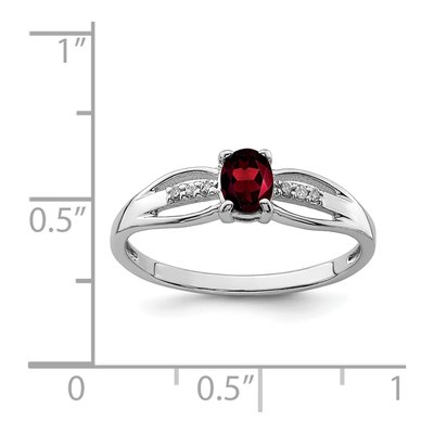 Sterling Silver Garnet & Diamond Ring – view 3