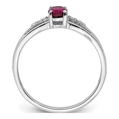 Sterling Silver Rhodolite Garnet & Diamond Ring – view 3