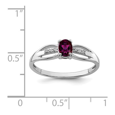 Sterling Silver Rhodolite Garnet & Diamond Ring – view 4