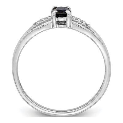 Sterling Silver Lab-Created Sapphire & Diamond Ring – view 2