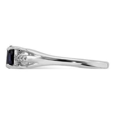 Sterling Silver Lab-Created Sapphire & Diamond Ring – view 4