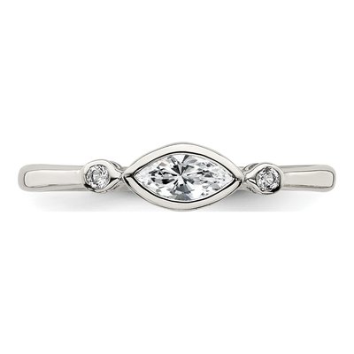 Sterling Silver White Topaz Natural Ring – view 6