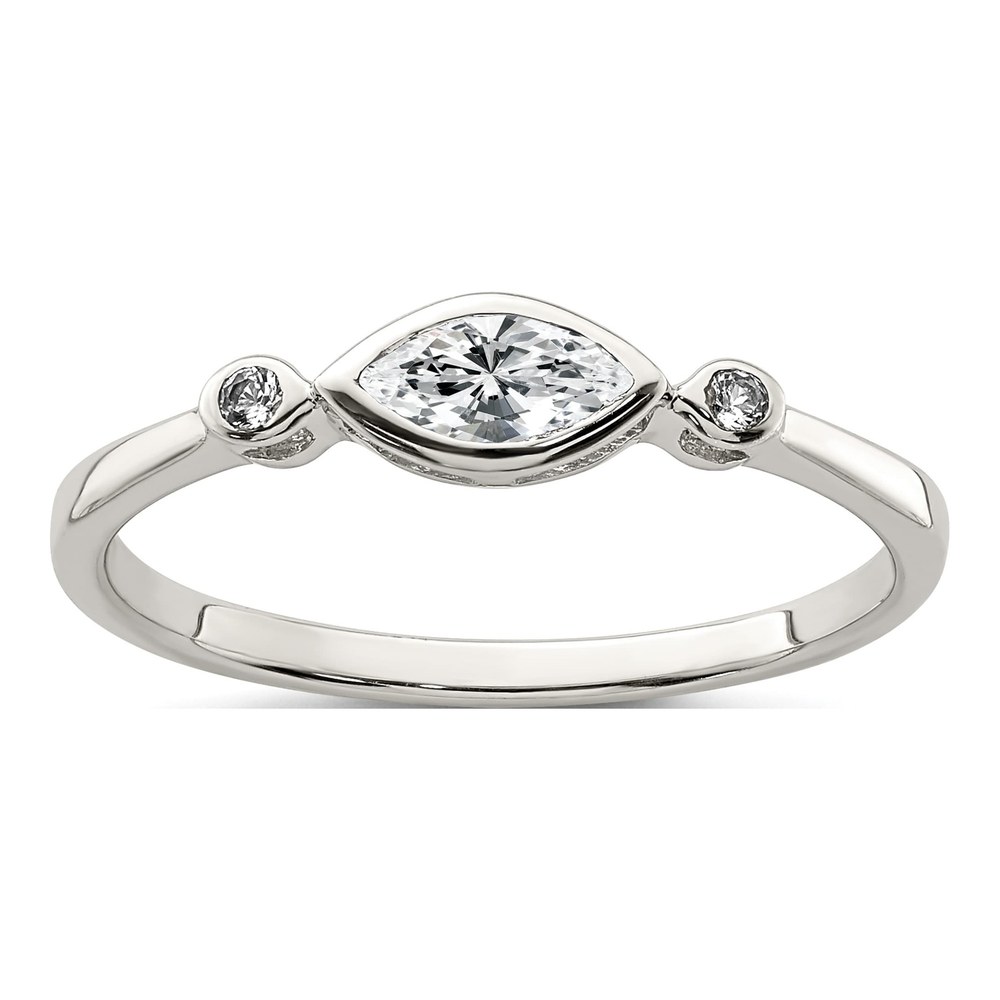 Sterling Silver White Topaz Natural Ring