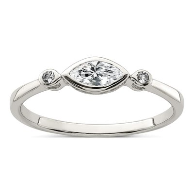 Sterling Silver White Topaz Natural Ring