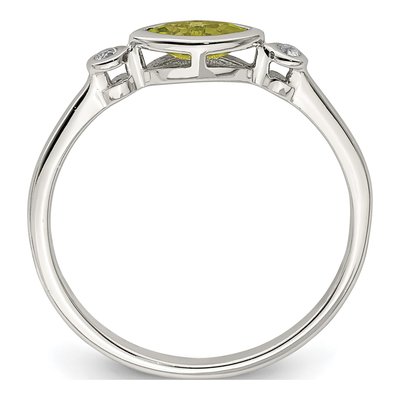 Sterling Silver Peridot & White Topaz Ring – view 3