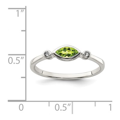 Sterling Silver Peridot & White Topaz Ring – view 4