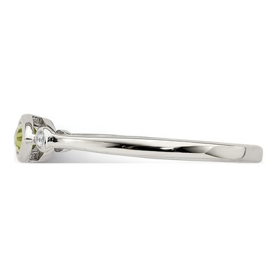 Sterling Silver Peridot & White Topaz Ring – view 5