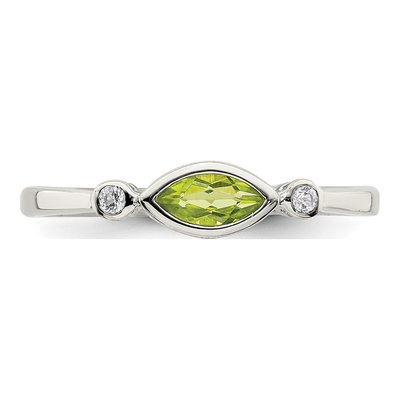 Sterling Silver Peridot & White Topaz Ring – view 6