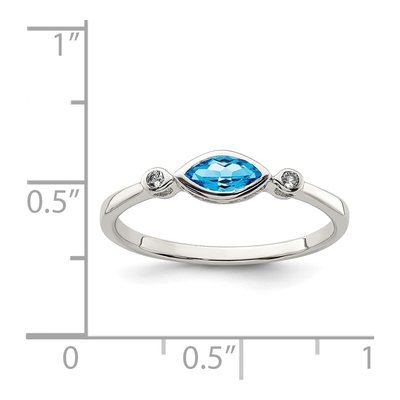 Sterling Silver Sky Blue Topaz & White Topaz Ring – view 4