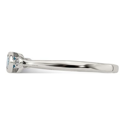 Sterling Silver Sky Blue Topaz & White Topaz Ring – view 5